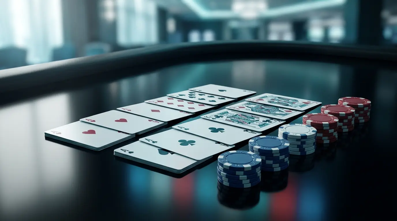 Cartes de blackjack et jetons aux couleurs françaises