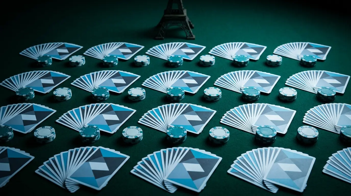 Cartes et jetons de casino avec ambiance française