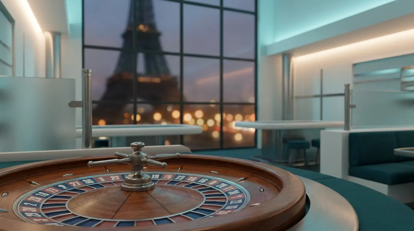 Roulette de casino avec atmosphère parisienne élégante