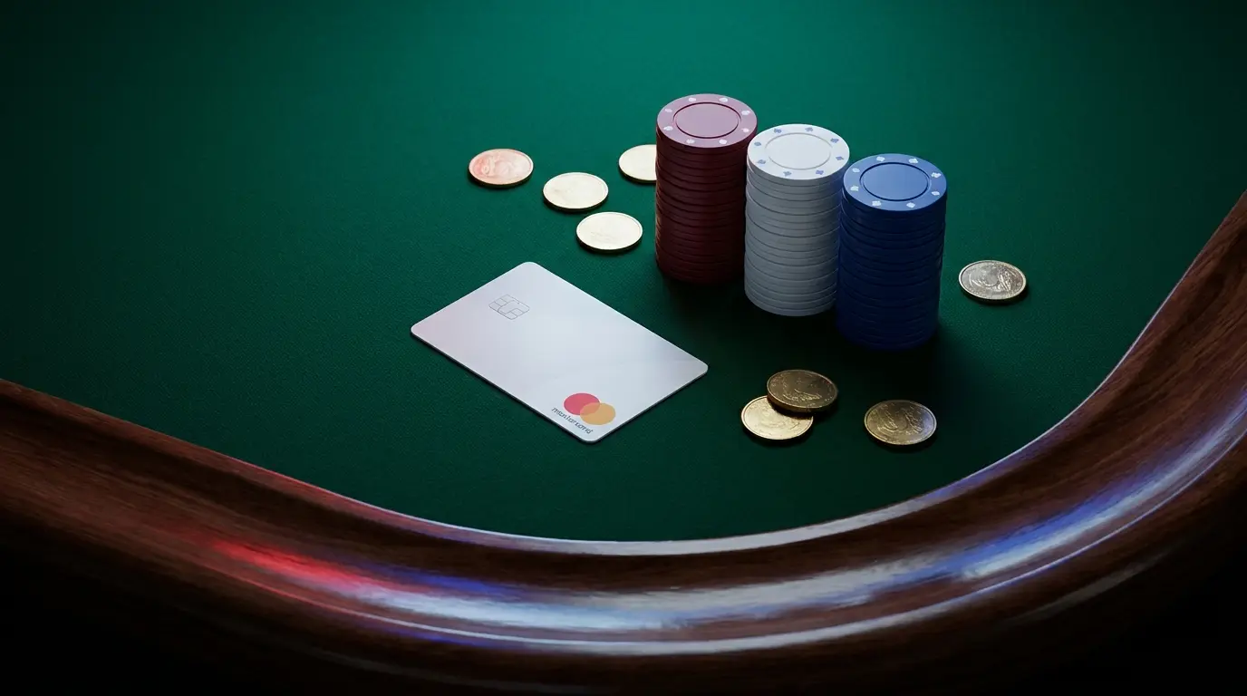Carte Mastercard avec jetons de casino aux couleurs françaises