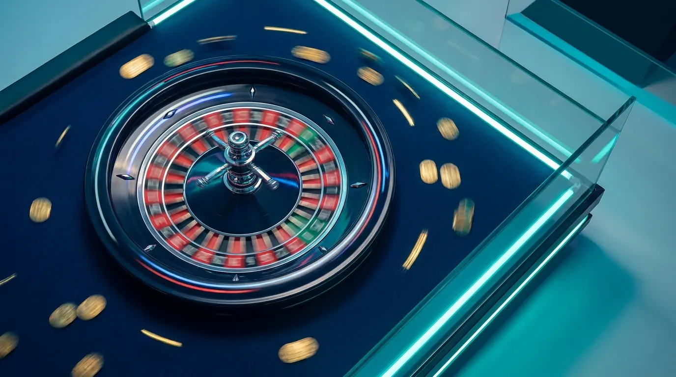 Roulette de casino en ligne avec pièces dorées